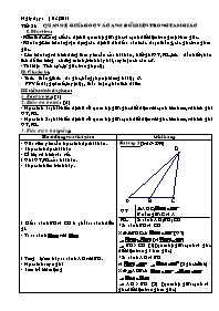 Giáo án môn Hình học lớp 7 năm 2011 - Tiết 28: Quan hệ giữa góc và cạnh đối diện trong tam giác