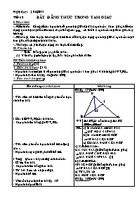 Giáo án môn Hình học lớp 7 năm 2011 - Tiết 32: Bất đẳng thức trong tam giác