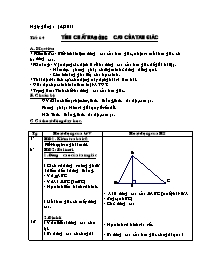 Giáo án môn Hình học lớp 7 - Tiết 64: Tính chất ba đường cao của tam giác