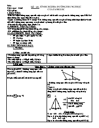 Giáo án môn học Hình học 7 năm 2009 - Tiết 60: Tính chất ba đường trung trực của tam giác