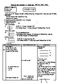 Giáo án môn học Hình học lớp 7 - Đỗ Thị Thanh Thảo - Tiết 11: Luyện tập