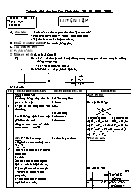 Giáo án môn học Hình học lớp 7 - Đỗ Thị Thanh Thảo - Tiết 13: Luyện tập