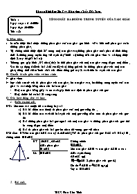 Giáo án môn học Hình học lớp 7 - Đỗ Thị Thanh Thảo - Tiết 58: Tính chất ba đường trung tuyến của tam giác