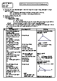 Giáo án môn học Hình học lớp 7 - Tiết 18: Tổng ba góc của tam giác (tiếp theo)