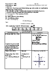 Giáo án môn Toán Đại số 7 tiết 30: Mặt phẳng toạ độ - Luyện tập
