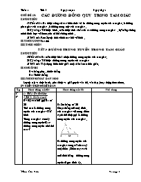 Giáo án Toán 7 - Chủ đề 10: Các đường đồng quy trong tam giác - Tiết 1: Đường trung tuyến trong tam giác