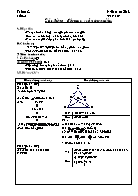Giáo án Tự chọn Toán 7 tiết 32: Các đường đồng quy của tam giác
