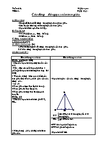 Giáo án Tự chọn Toán 7 tiết 33: Các đường đồng quy của tam giác