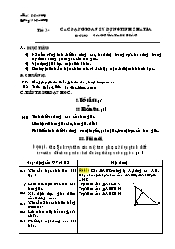 Giáo án tự chọn Toán 7 tiết 34: Các dạng toán sử dụng tính chất ba đường cao của tam giác
