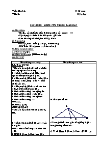Giáo án Tự chọn Toán 7 tiết 35: Các đường đồng quy của tam giác