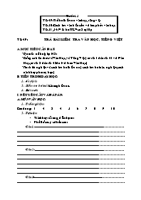 Bài giảng môn học Ngữ văn lớp 7 - Tuần 13 - Tiết 49: Trả bài kiểm tra văn học, tiếng Việt (Tiếp)