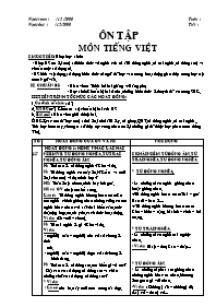 Bài soạn môn Ngữ văn 7 - Ôn tập môn Tiếng Việt