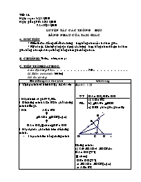 Giáo án Đại số lớp 7 năm 2010 - Tiết 14: Luyện tập các trường hợp bằng nhau của tam giác
