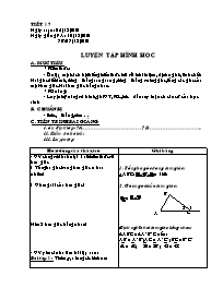 Giáo án Đại số lớp 7 năm 2010 - Tiết 17: Luyện tập hình học