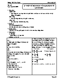 Giáo án lớp 7 môn Đại số - Tiết 27 - Bài 4: Một số bài toán về đại lượng tỉ lệ nghịch