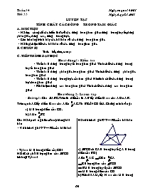 Giáo án lớp 7 môn Đại số - Tuần 34 - Tiết 33: Luyện tập tính chất các đường trong tam giác