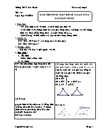Giáo án lớp 7 môn Hình học - Tiết 1, 2: Các trường hợp bằng nhau của hai tam giác