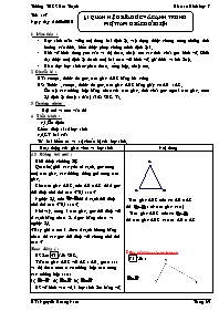 Giáo án lớp 7 môn Hình học - Tiết 47: Bài 1: Quan hệ giữa góc và cạnh trong một tam giác đối diện