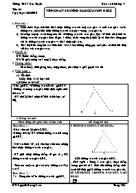 Giáo án lớp 7 môn Hình học - Tiết 65: Tính chất 3 đường cao của tam giác