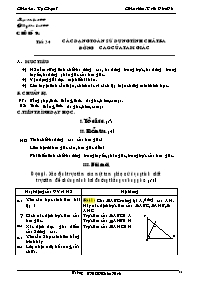 Giáo án Tự Chọn 7 - Trần Đức Đô - Tiết 34: Các dạng toán sử dụng tính chất ba đường cao của tam giác