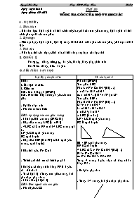Bài giảng môn học Hình học lớp 7 - Tiết 20: Tổng ba góc của một tam giác