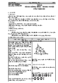 Bài giảng môn học Hình học lớp 7 - Tiết 54: Tính chất ba đường trung tuyến của tam giác