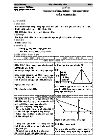 Bài giảng môn học Hình học lớp 7 - Tiết 62: Tính chất ba đường trung trực của tam giác