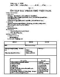 Bài giảng môn học Ngữ văn lớp 7 - Tiết 17: Ôn tập tác phẩm thơ Việt Nam