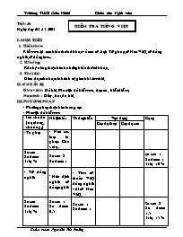 Bài giảng môn học Ngữ văn lớp 7 - Tiết 46: Kiểm tra tiếng Việt (Tiết 1)