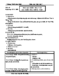 Bài giảng môn học Ngữ văn lớp 7 - Tiết 49: Trả bài kiểm tra văn bài kiểm tra tiếng Việt