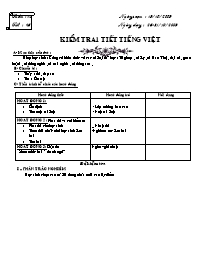 Bài giảng môn học Ngữ văn lớp 7 - Tuần 12 - Tiết 46: Kiểm tra 1 tiết tiếng Việt