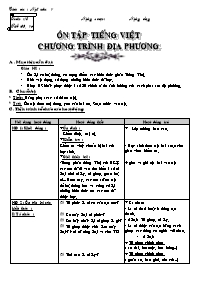 Bài giảng môn học Ngữ văn lớp 7 - Tuần 18 - Tiết 69, 70: Ôn tập tiếng Việt chương trình địa phương (Tiếp)