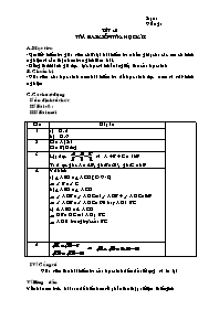 Bài soạn môn Đại số khối 7 - Tiết 40: Trả bài kiểm tra học kì I