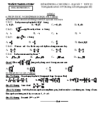 Đề kiểm tra chương I – Đại số 7