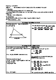 Giáo án Hình học 6 - Tiết 38: Định lý đảo và hệ quả của định lý talet