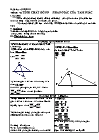 Giáo án Hình học 6 - Tiết 40: Tính chất đường phân giác của tam giác