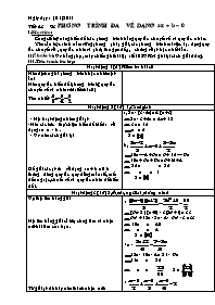 Giáo án môn Đại số 6 - Tiết 43: Phương trình đưa về dạng ax + b = 0