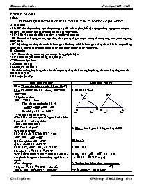 Giáo án môn Hình học 7 - Tiết 28: Trường hợp bằng nhau thứ ba của hai tam giác: góc – cạnh – góc