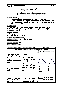 Giáo án môn Hình học khối 7 - Tiết 17: Tổng ba góc của một tam giác
