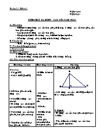Giáo án môn Hình học khối 7 - Tiết 63: Tính chất ba đường cao của tam giác