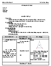 Giáo án môn Hình học lớp 7 - Chương 3: Quan hệ giữa các yếu tố trong tam giác, các đường đồng quy trong tam giác - Tiết 59: Luyện tập