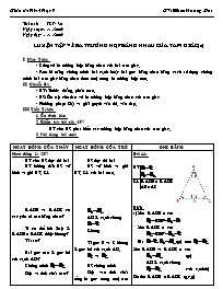 Giáo án môn Hình học lớp 7 - Mạch Hương Mai - Luyện tập về ba trường hợp bằng nhau của tam giác (tiếp)