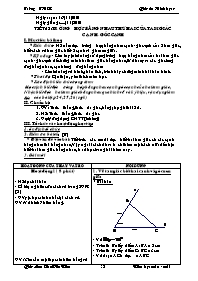 Giáo án môn Hình học lớp 7 - Trường THCS Tân Sơn - Tiết 25: Trường hợp bằng nhau thứ hai của tam giác cạnh - Góc - cạnh