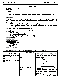 Giáo án môn Hình học lớp 7 - Từ Thị Kim Oanh - Trường hợp bằng nhau thứ ba của hai tam giác (g. c. g)