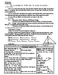 Giáo án môn Hình học lớp 8 - Tiết 28: Diện tích tam giác