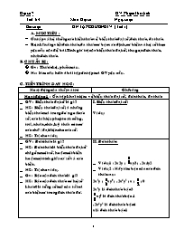 Giáo án môn học Đại số 7 - Phạm Thế Anh - Tiết 64: Ôn tập chương IV (tiết 1)