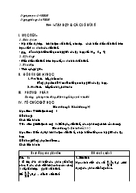 Giáo án môn học Đại số 7 - Tiết 1 đến tiết 6