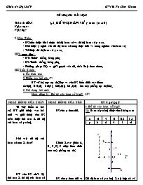 Giáo án môn học Đại số khối 7 - Chương 2: Hàm số và đồ thị - Tiết 34: Đồ thị hàm số y = ax (a khác 0)