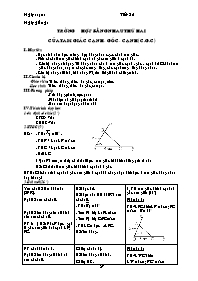 Giáo án môn Toán khối 7 - Trường hợp bằng nhau thứ hai của tam giác cạnh - Góc - cạnh (c. g. c)