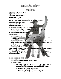 Giáo án Thể dục 7 - Tiết 51: Bật nhảy: luyện 